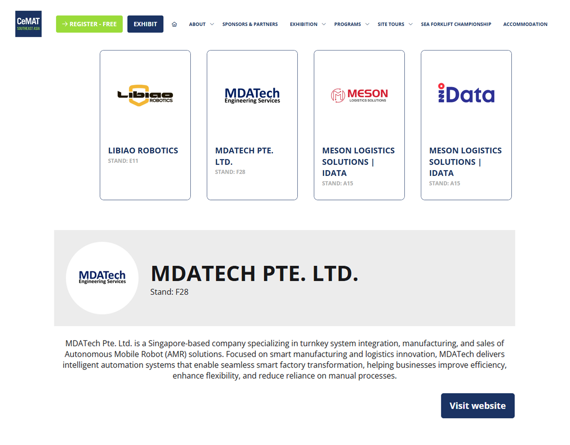MDATech at CeMAT Southeast Asia
